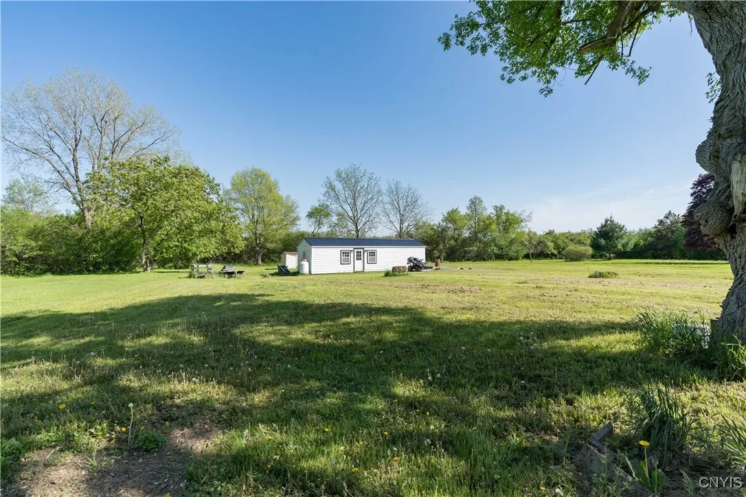 Expansive yard with workshop