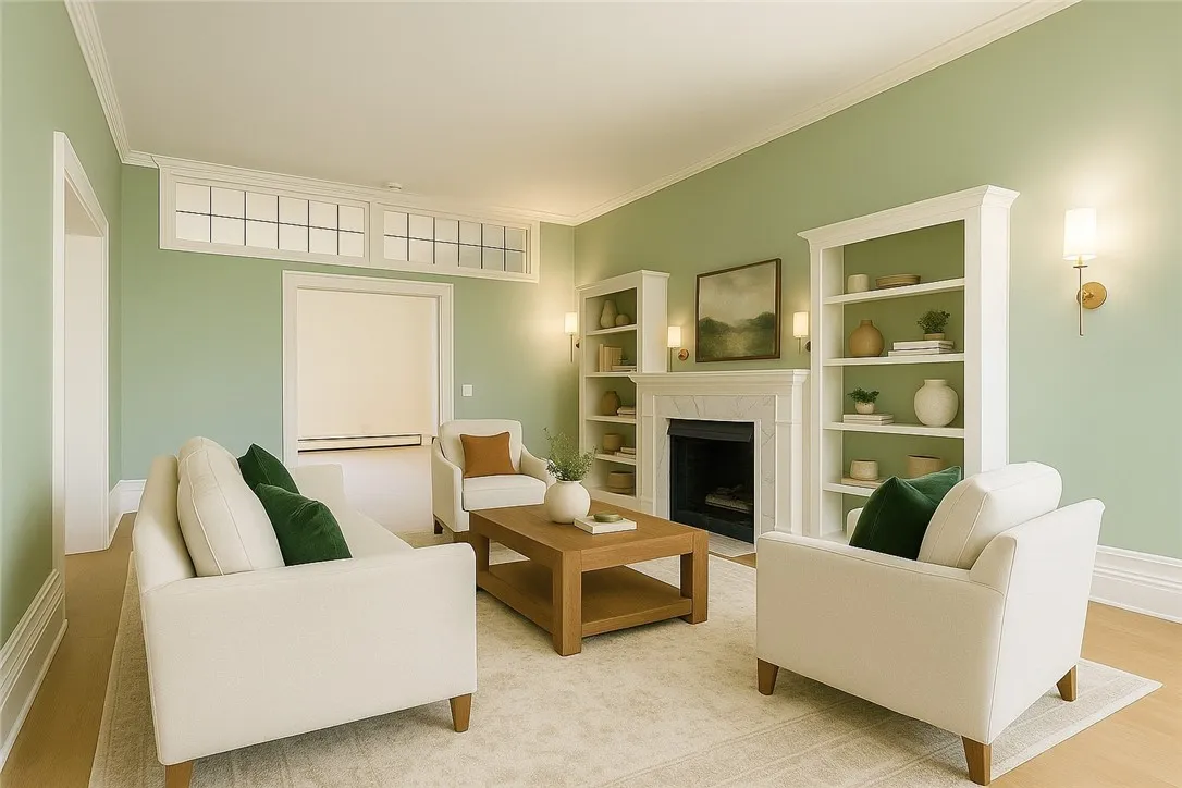 Living room (previous picture) *staged with Chat GPT to give sense of space*