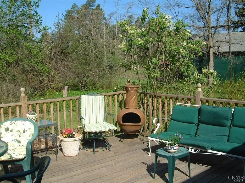 Backyard deck off Kitchen