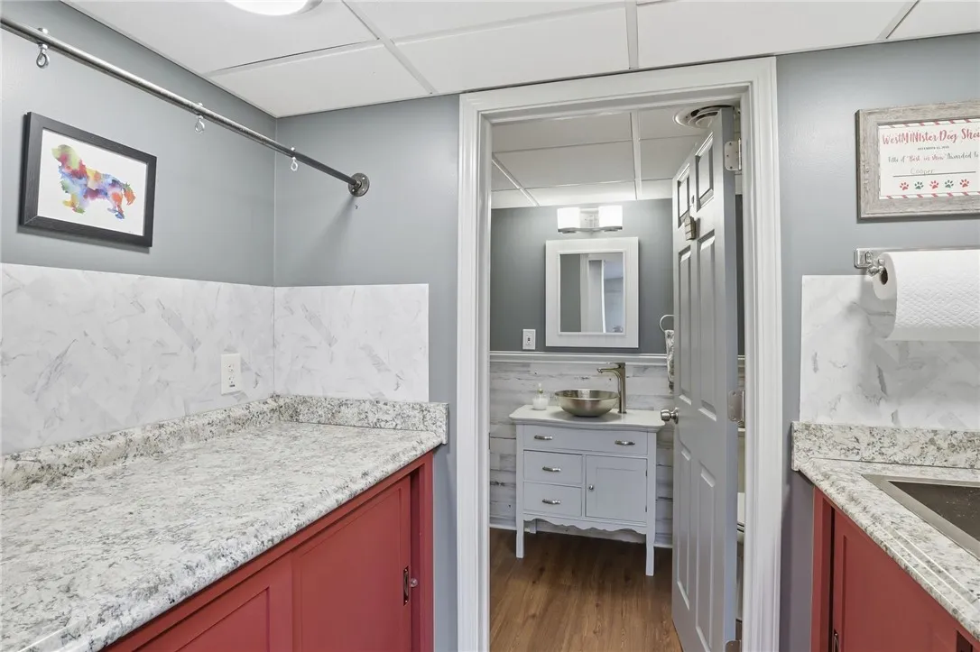 PET cleaning station in lower level