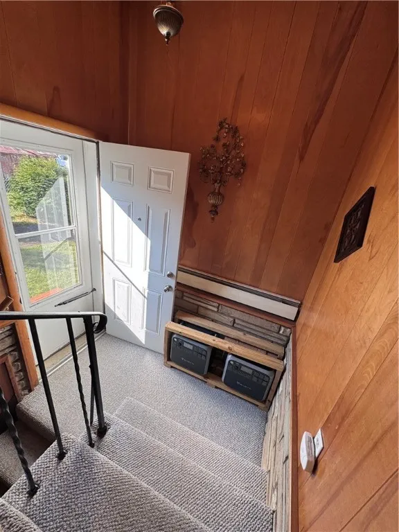 From first level to the basement or rear lawn