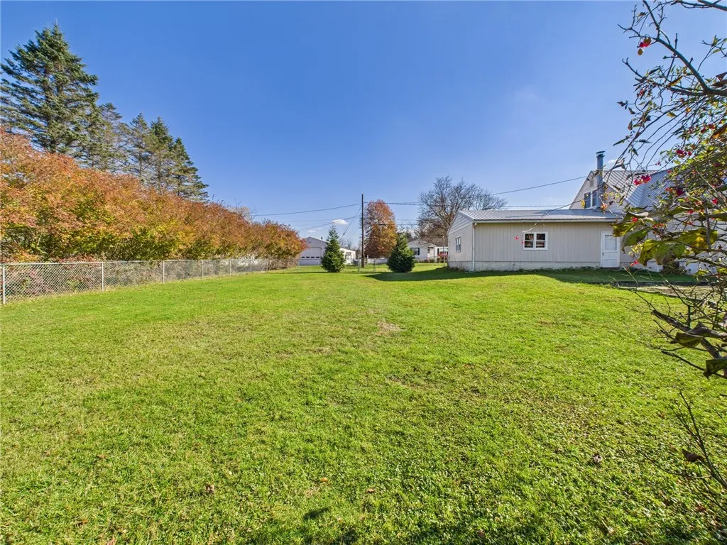 Rear level fenced in lawn