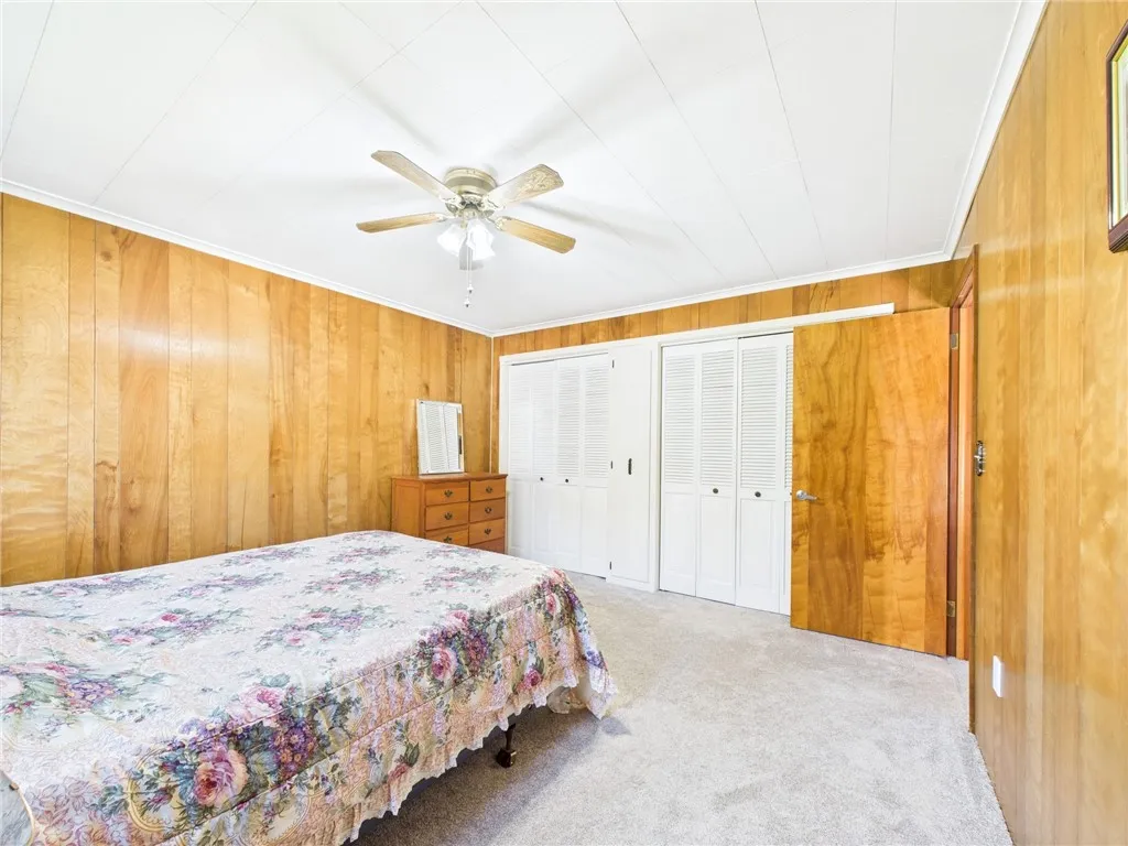 First floor bedroom with full length closets