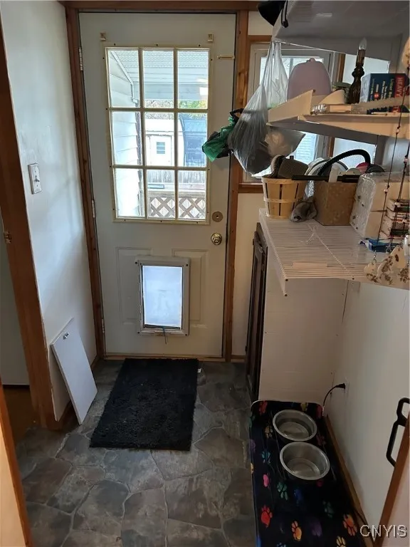 Back door to fenced in yard