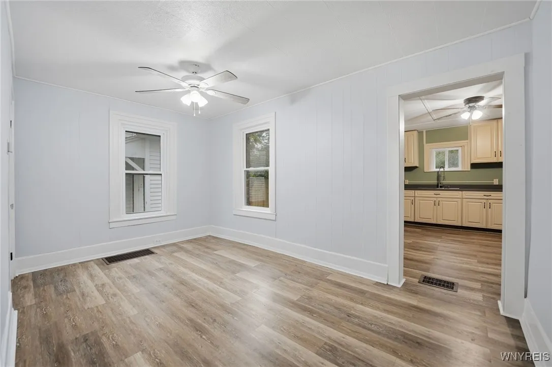The dining area is bright and welcoming
