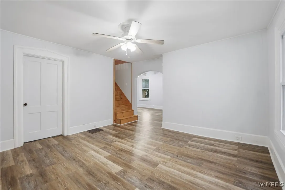 Easy flow from the living room into dining area and kitchen