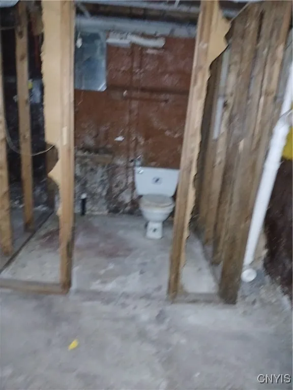 Basement half bathroom without sink