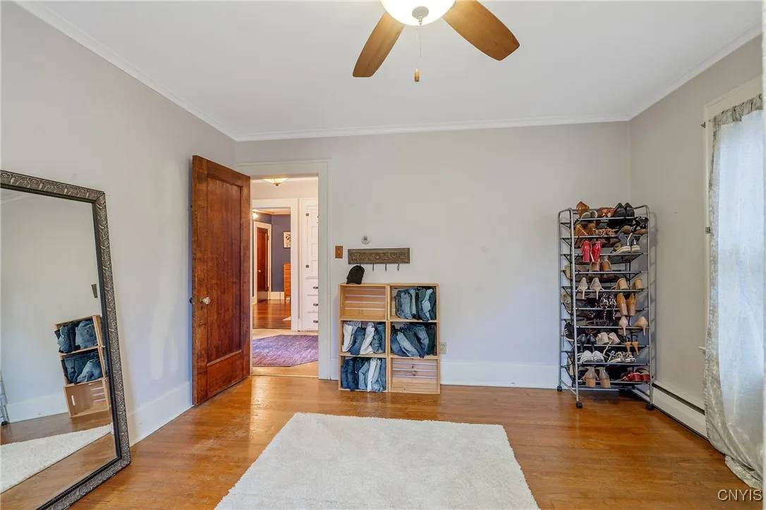 From the closet, we can see back out to the hallway.