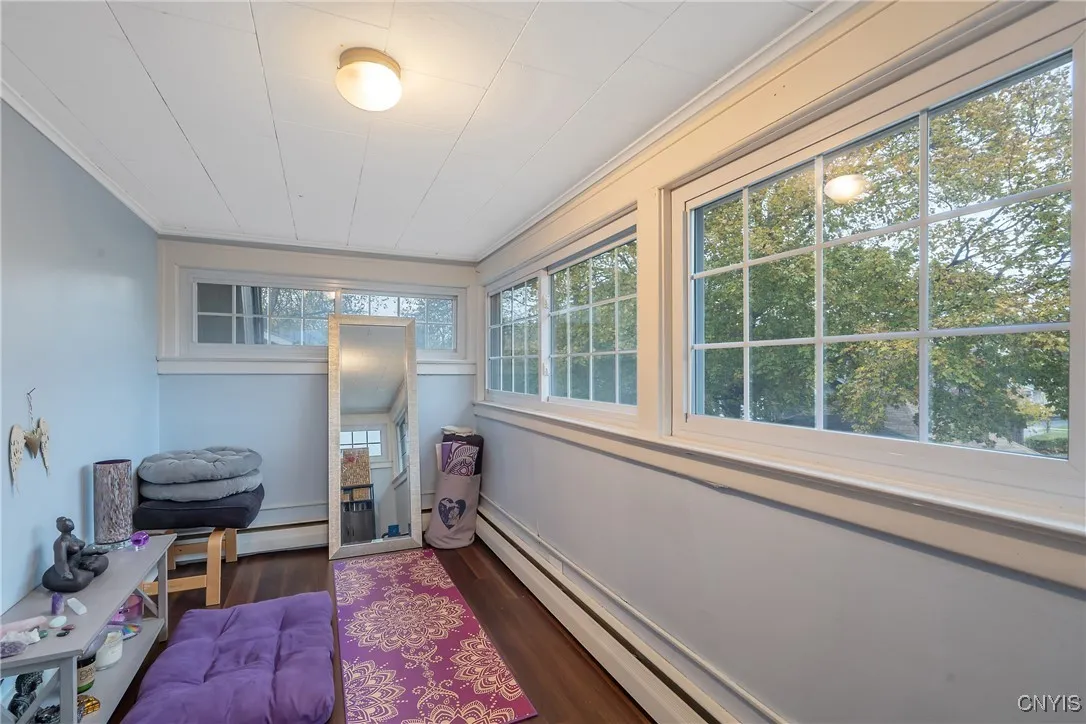 This is the perfect serenity room to get re-centered, relaxed and ready to go. As you can see, there is more than enough room for a personal yoga studio, or perhaps add a workout cycle, or a couch and chairs? The options are truly endless.