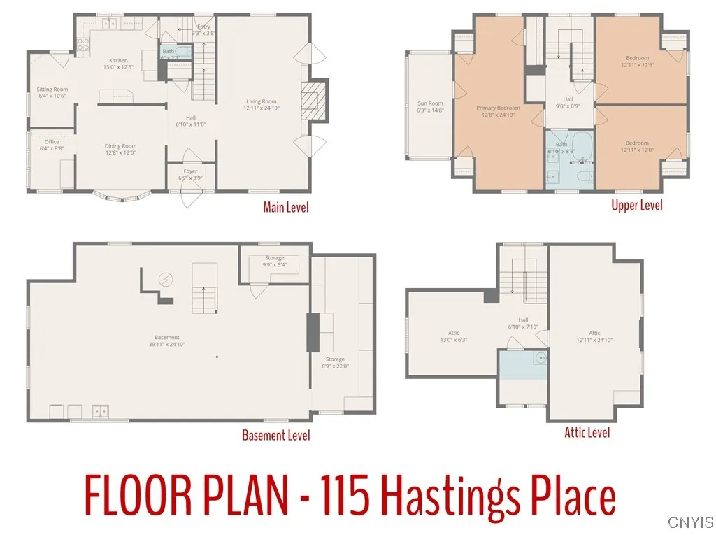 With the interior tour complete, let's take a moment to review the floor plans of all 4 levels in the house. An amazing amount of square footage is ready for a new owner to enjoy.