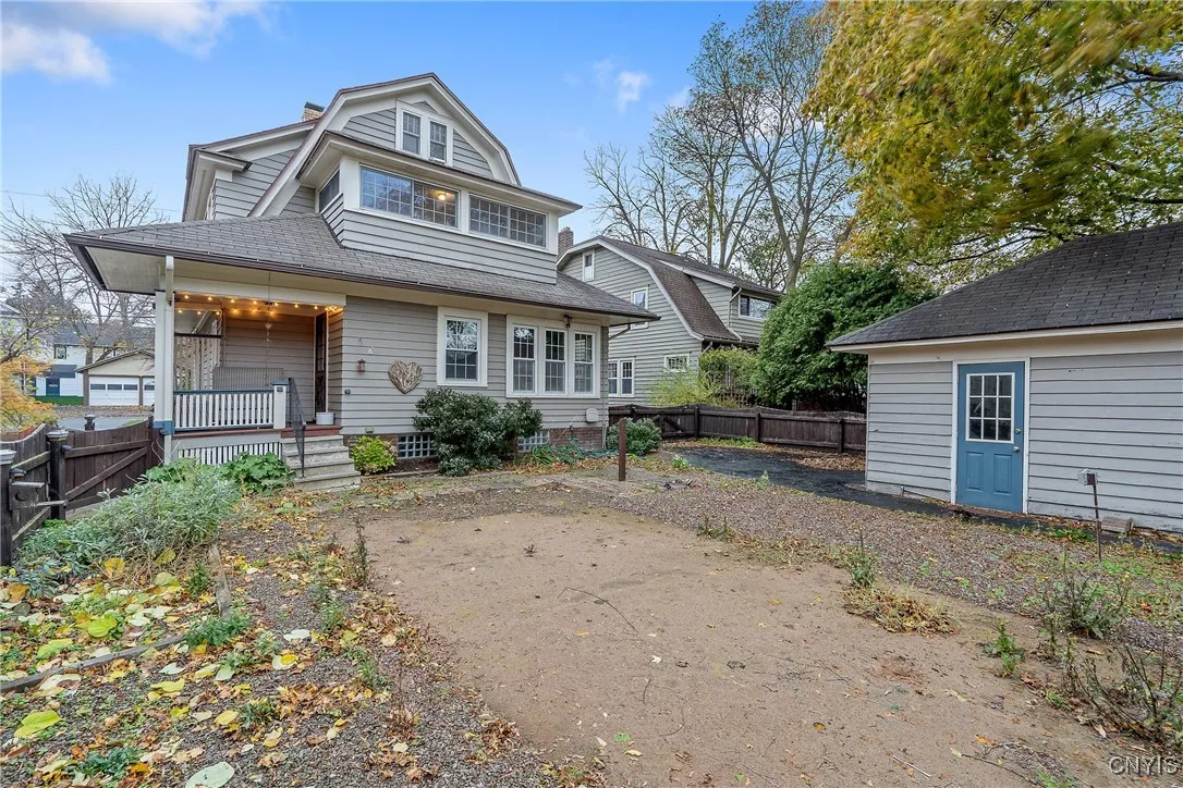 The current owner removed an above-ground pool leaving that space ready for a patio, green space, or you can get creative and install a bocce court! The detached garage does have power run to it, and an automatic door opener in addition to the pedestrian door shown here.