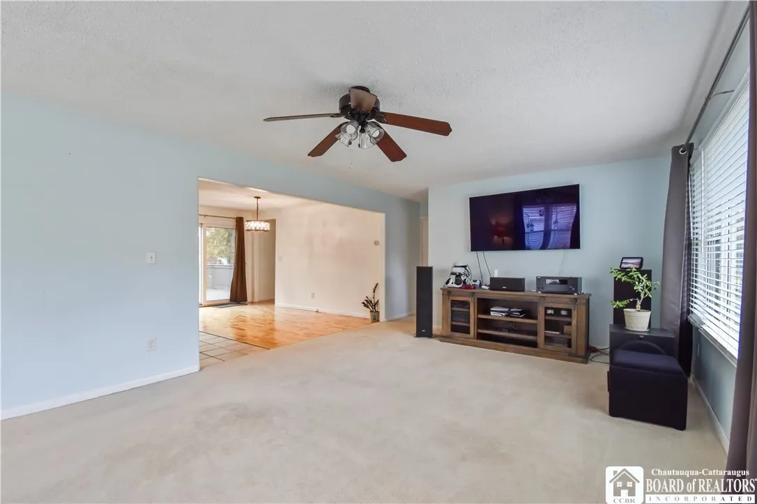 Spacious living room with natural light