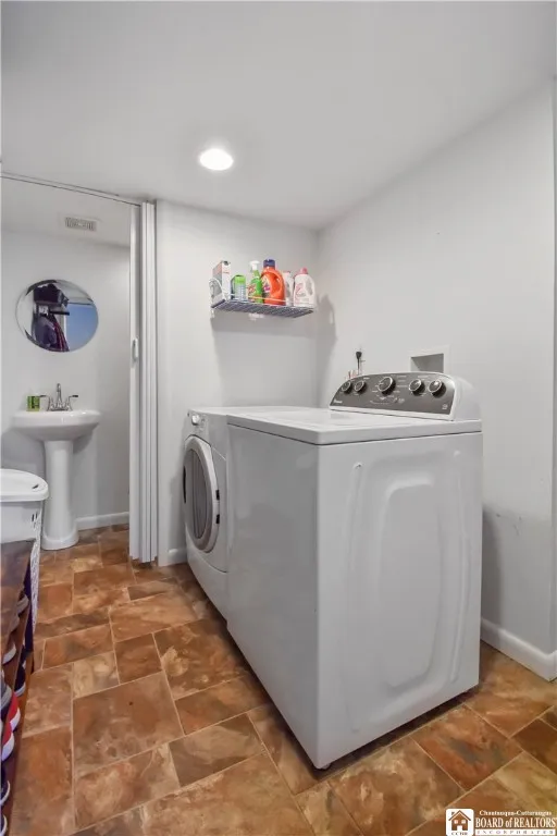 Convenient main-level laundry area