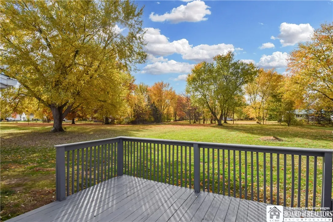 Lower deck overlooking the spacious yard