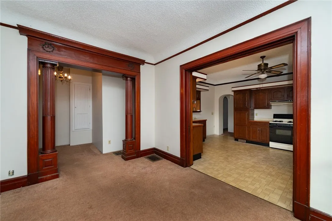 Living room, foyer, kitchen