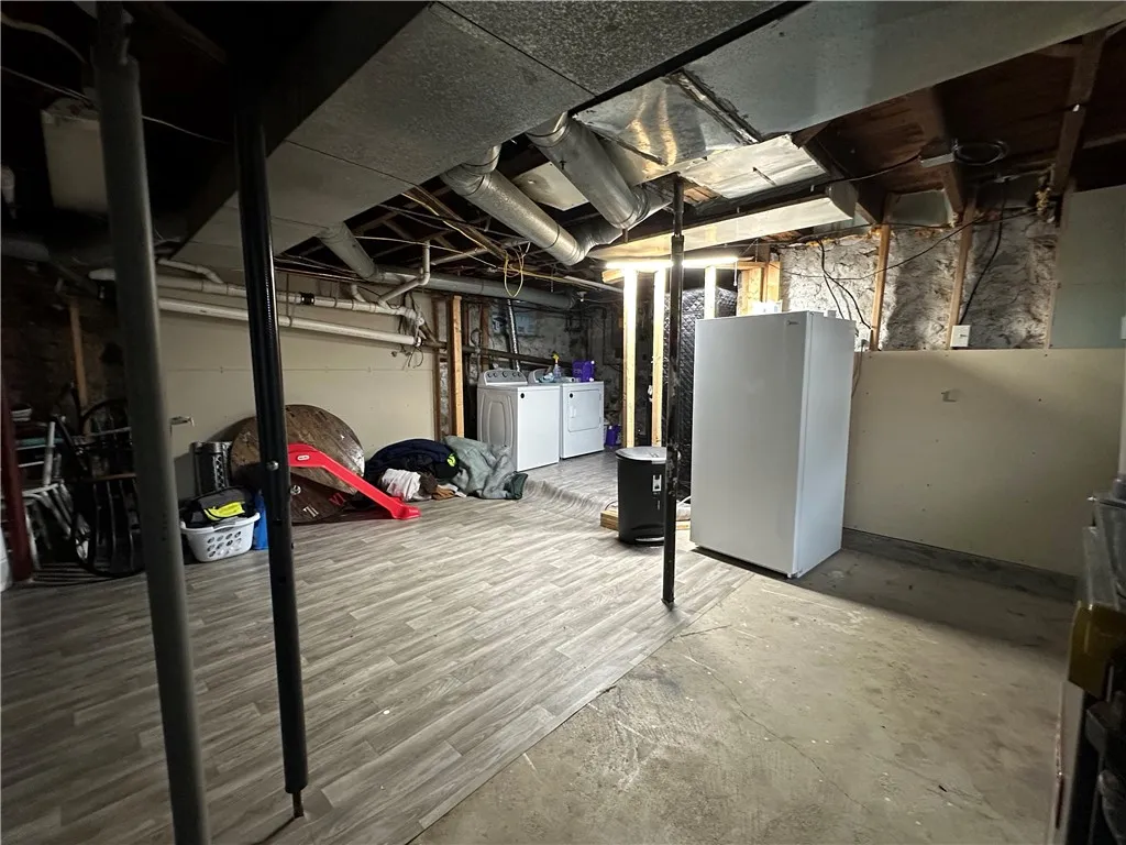 Basement with washer/dryer & freezer