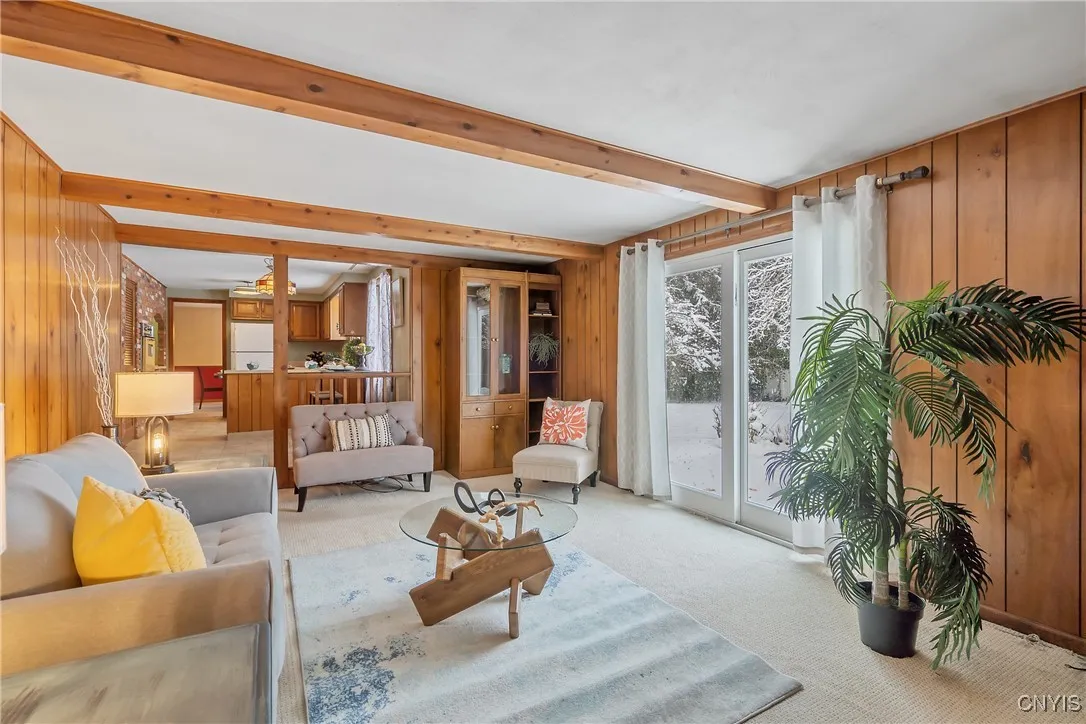 Sliding glass door to patio and yard