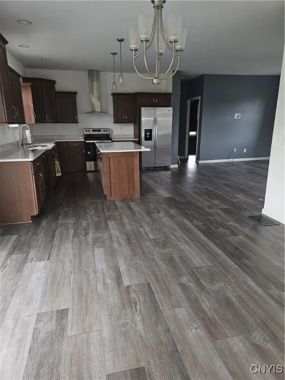 Looking from dining room to kitchen