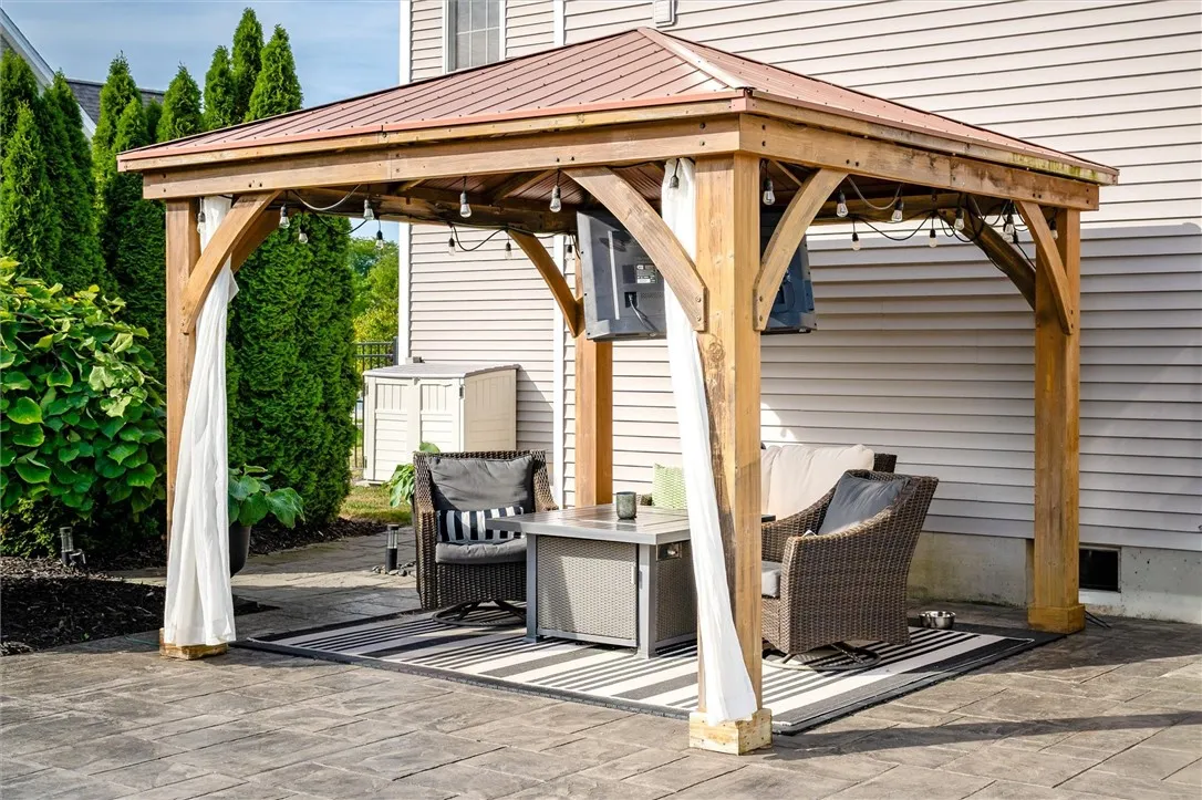 Gazebo on Stamped Concrete Patio