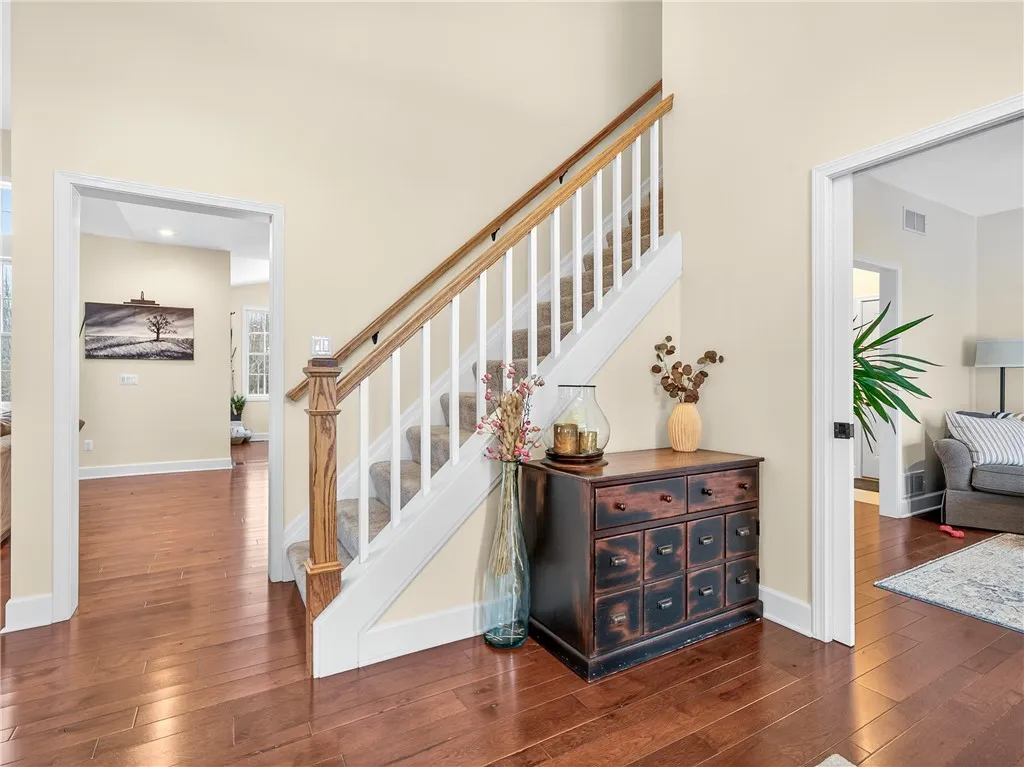 2 Story Foyer with Hardwood Floors