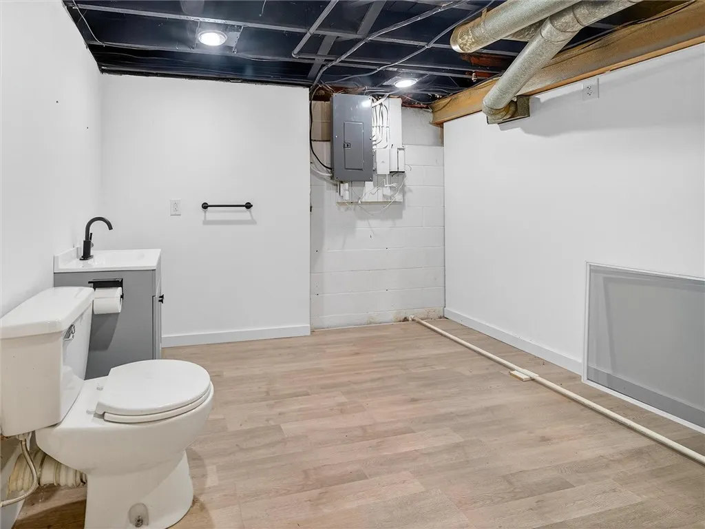 Half Bath in Partially Finished basement