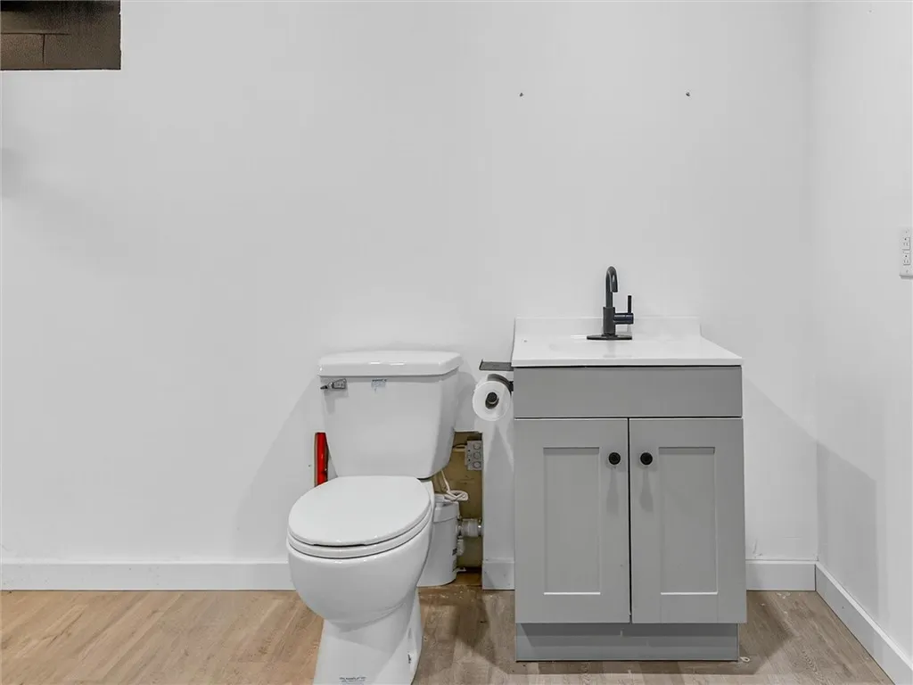 Half Bath in Partially Finished basement