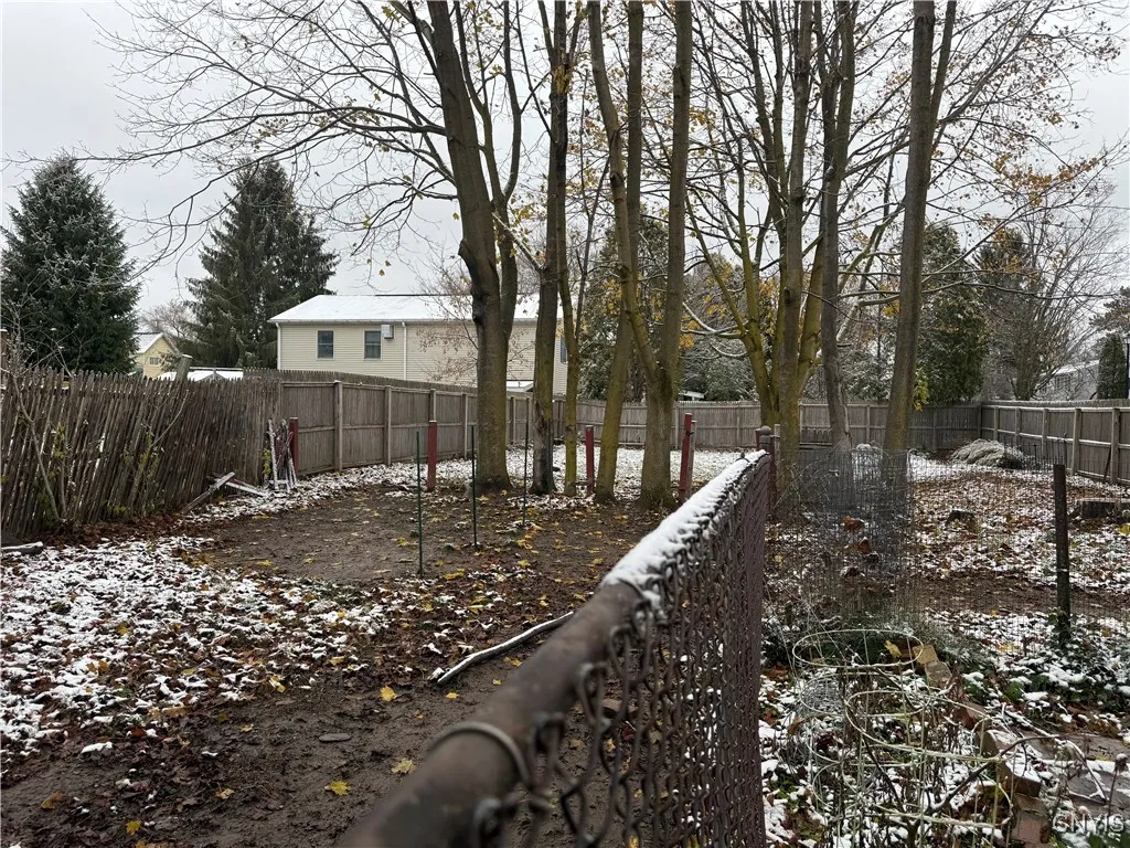 fully fenced backyard