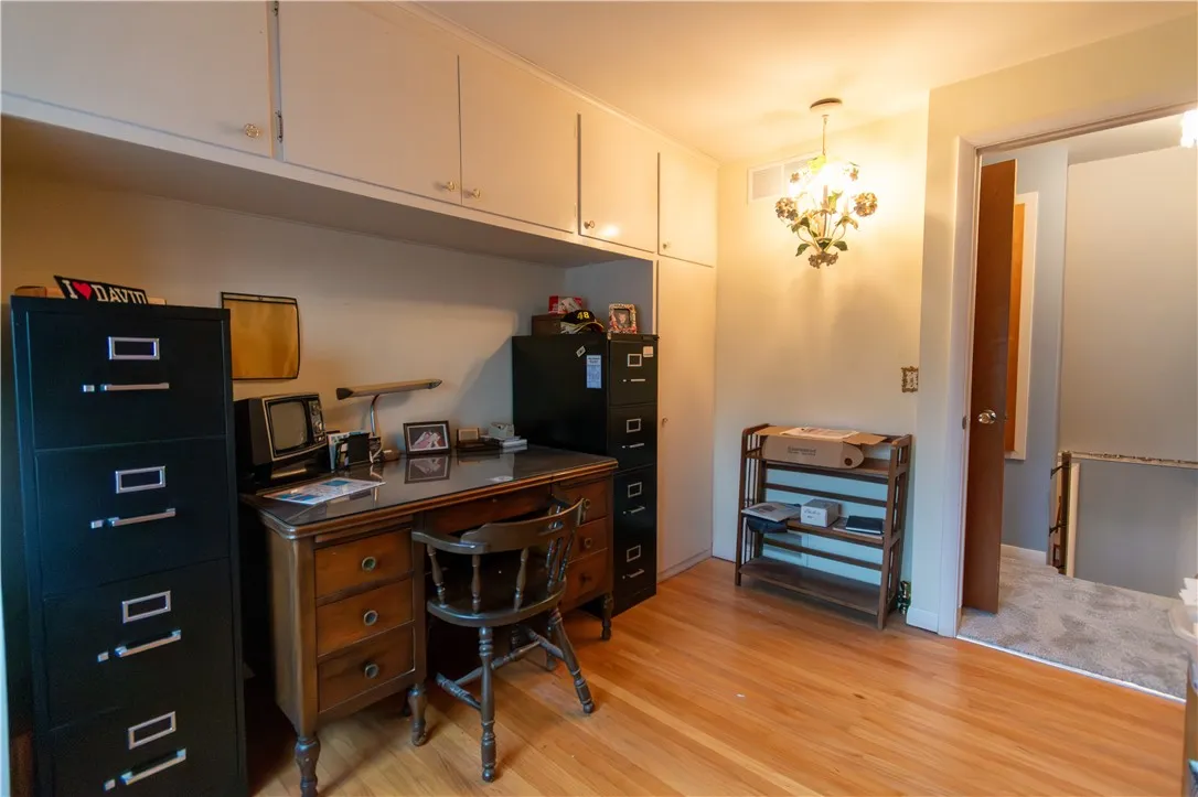 large built-in cabinets make great storage
