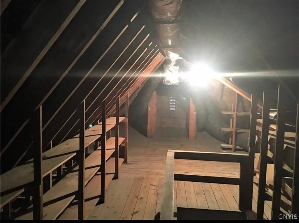 Third story walk up attic. Since there is no basement this is where storage comes in handy.