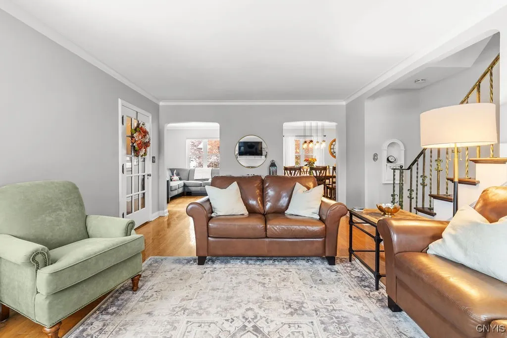 The family room leads you to the separate sitting room and formal dining room.