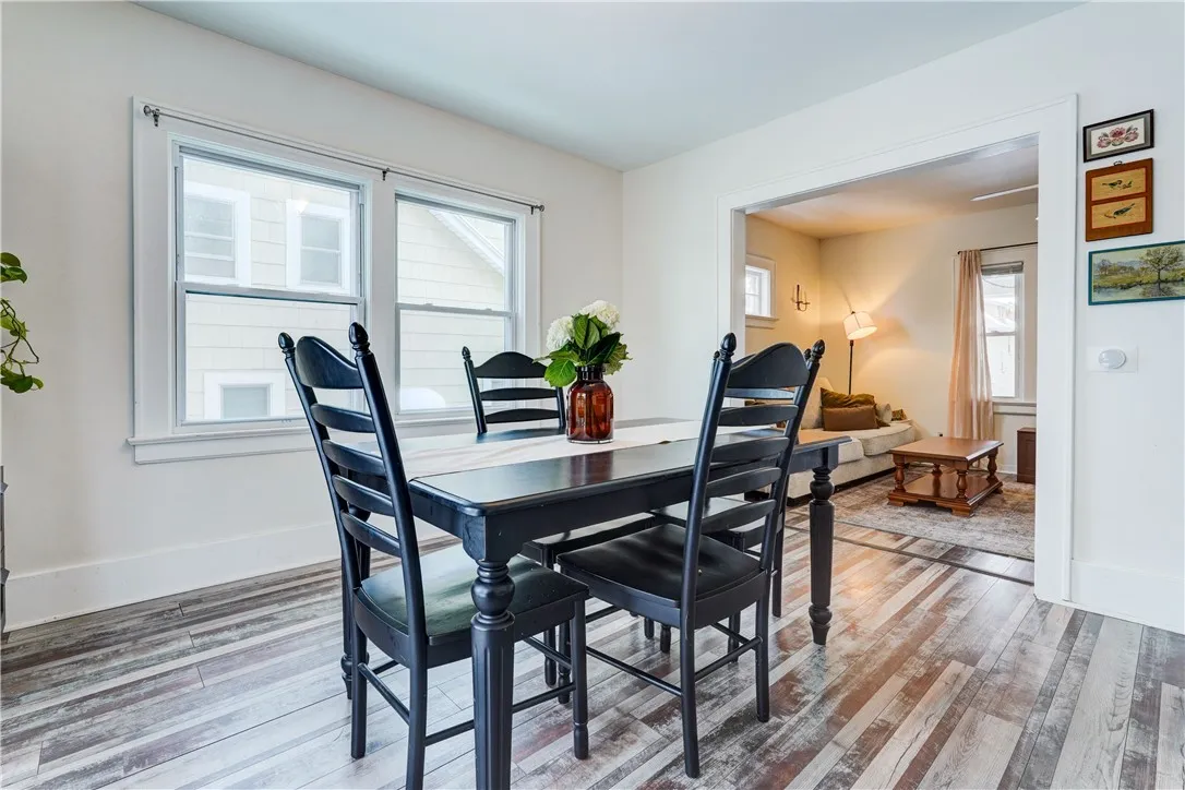 Dining room with a view toward the living room.