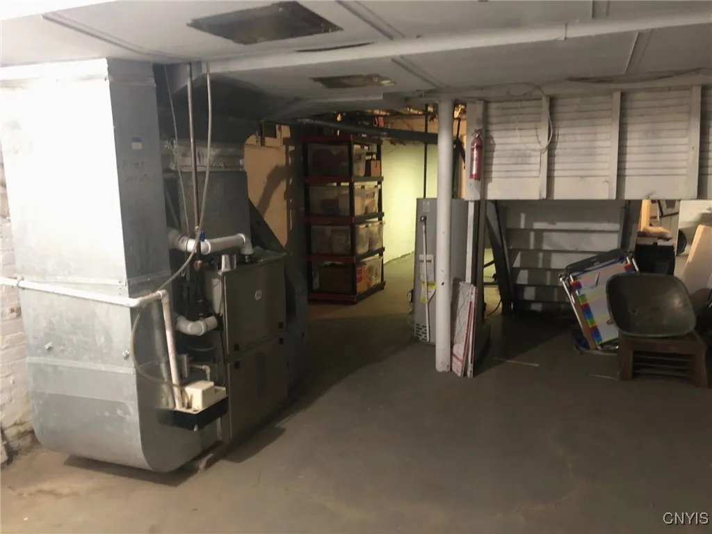 Basement -Hot Air Furnace with AC and hot water heater