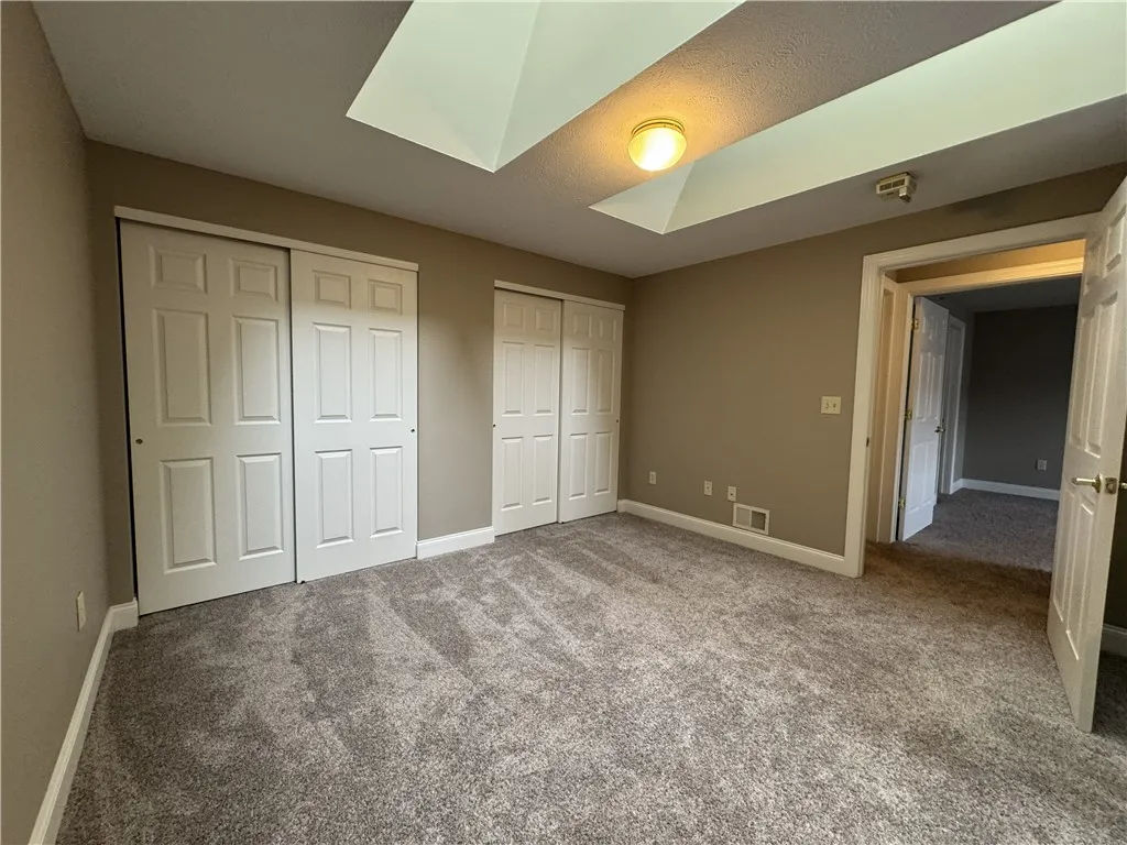 View of typical loft area showing closets and skylights