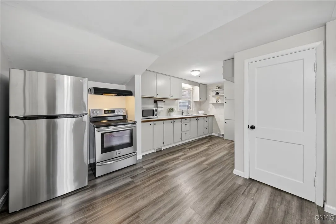 Kitchen with SS appliances