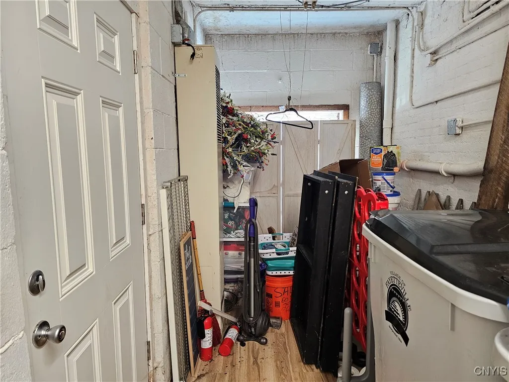 Salt Point- storage room on right, with exterior side door