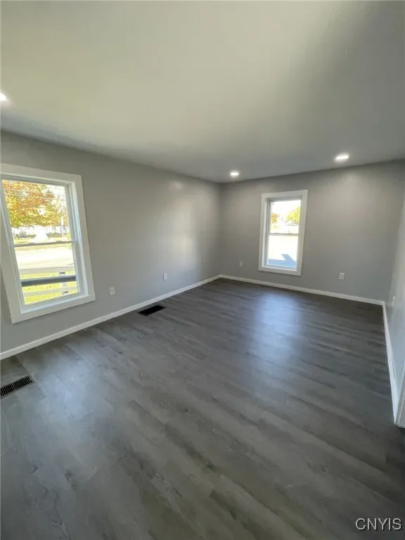 Living room, view of windows towards Bradley Street