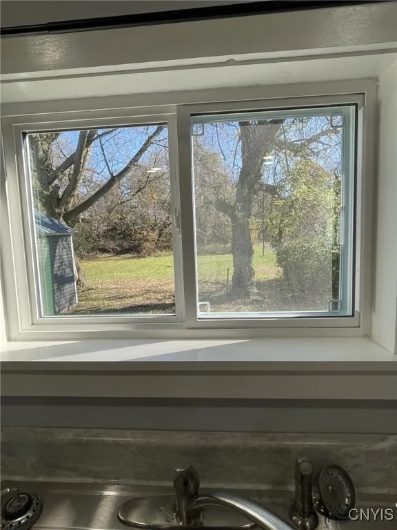 Kitchen Back yard view from sink.