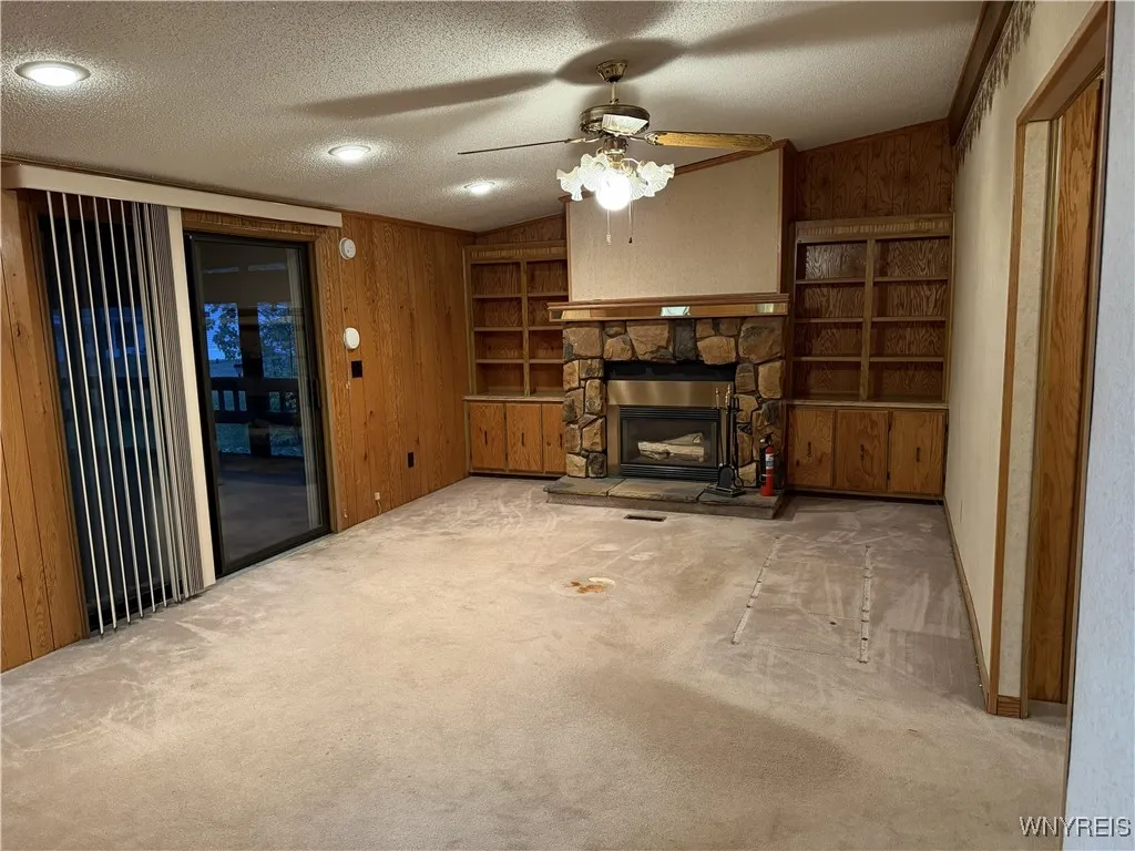 Family room with gas fireplace