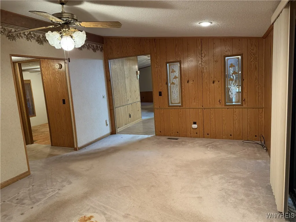 Family room view from the fireplace