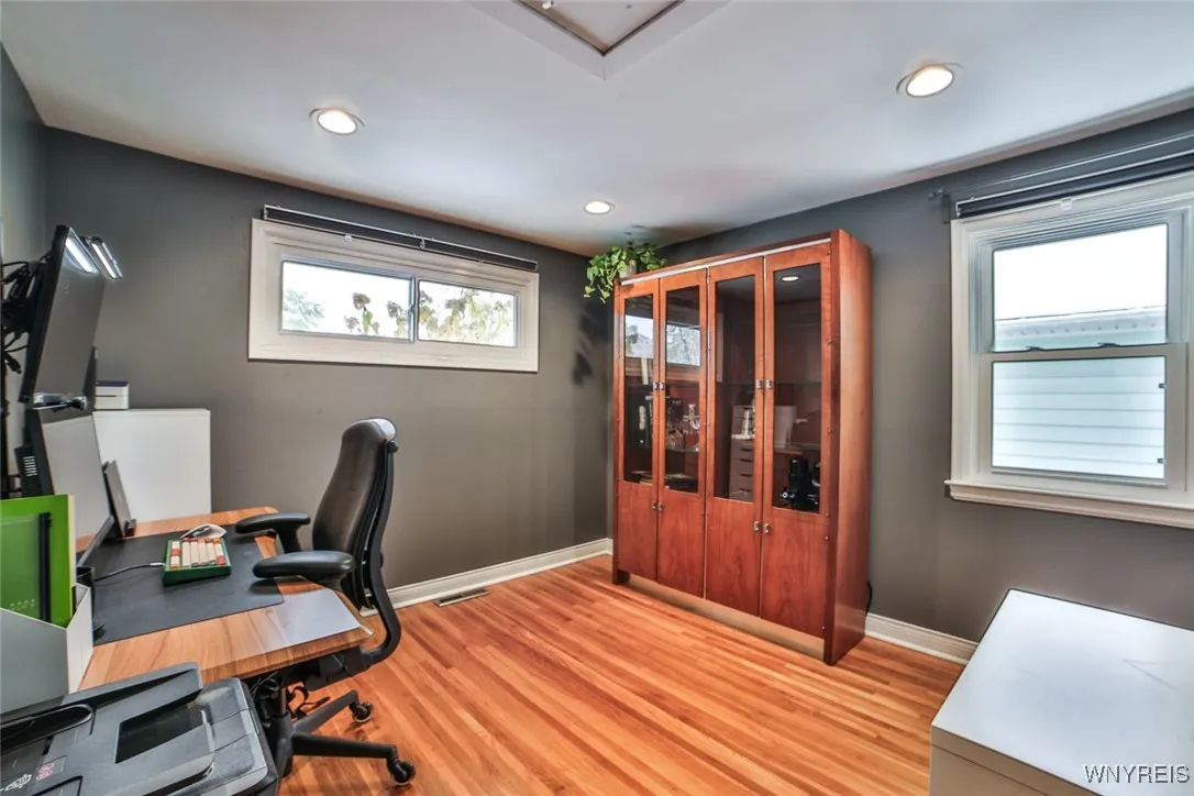 Second bedroom. The beautiful hardwood floors are in both bedrooms in addition to the living spaces. Almost all of the windows were replaced in 2023.