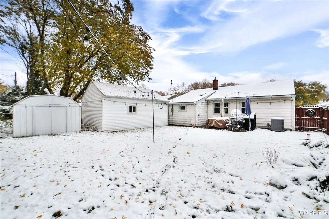 The backyard is nicely sized and fully fenced.