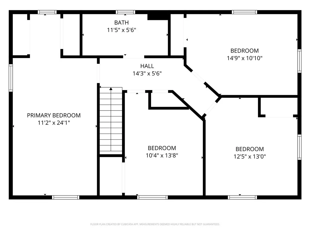 SECOND FLOOR layout with approximate measurements