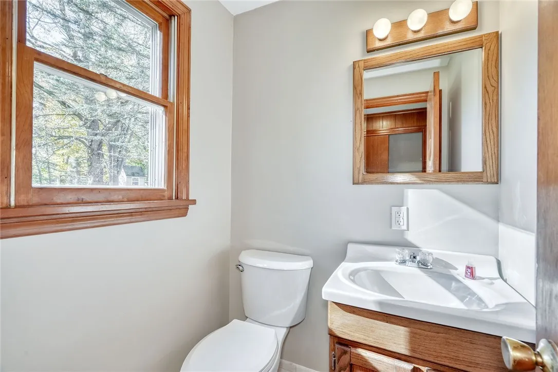 half bath on the first floor, off the family room