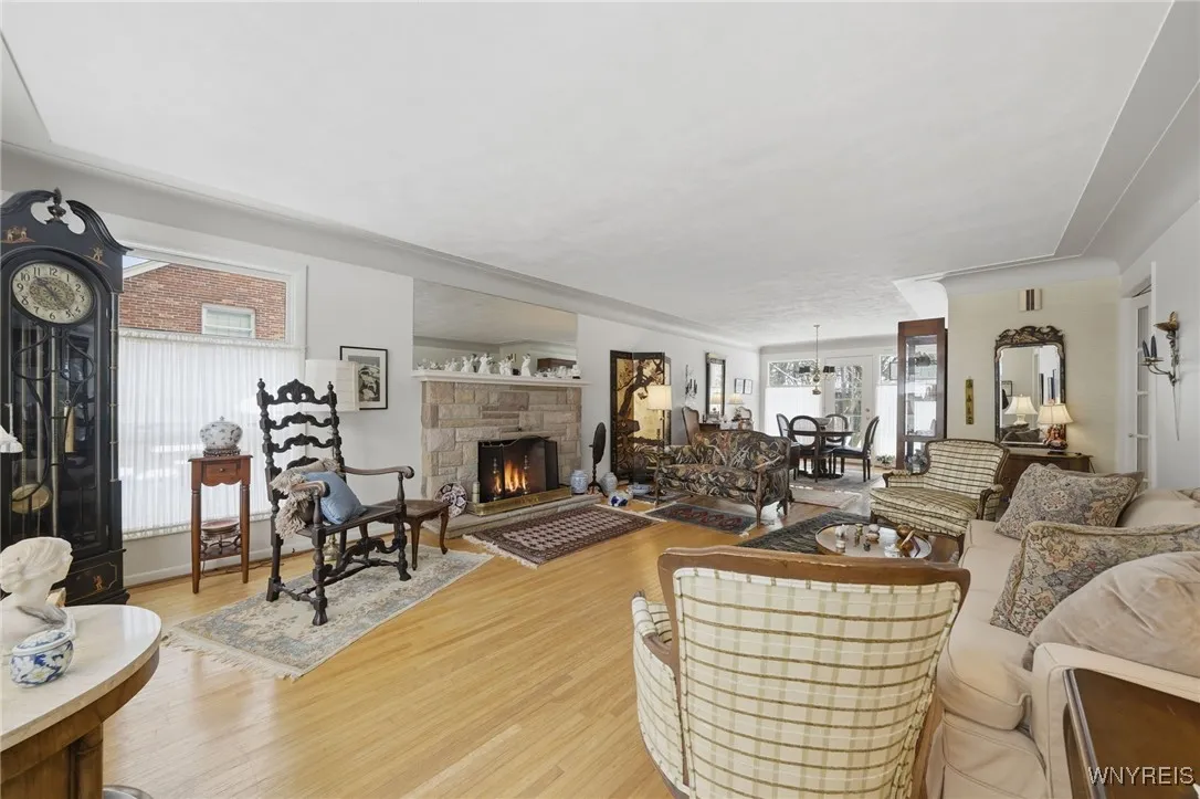 Living Room/Dining Room combo with WBFP