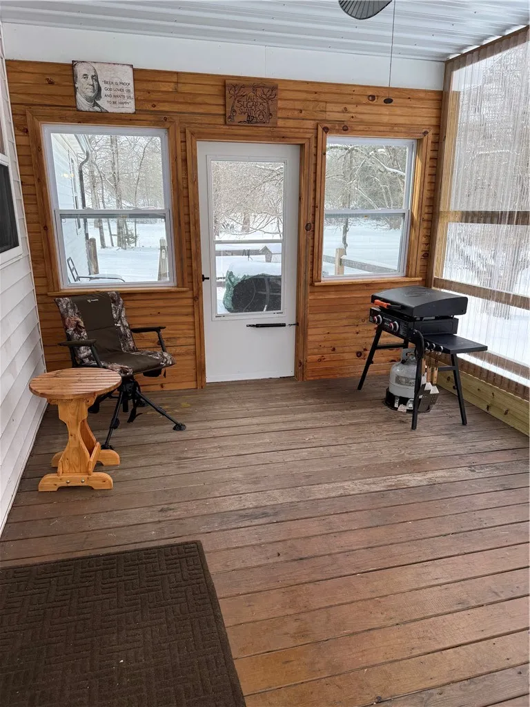 Rear enclosed porch from kitchen