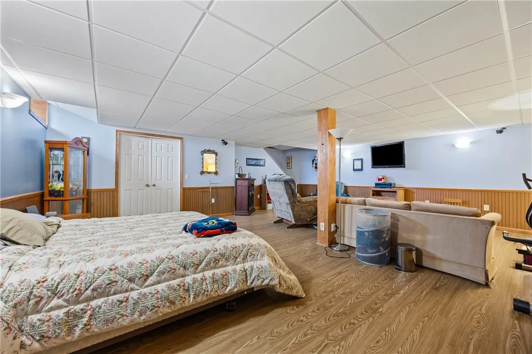 spacious finished area in basement