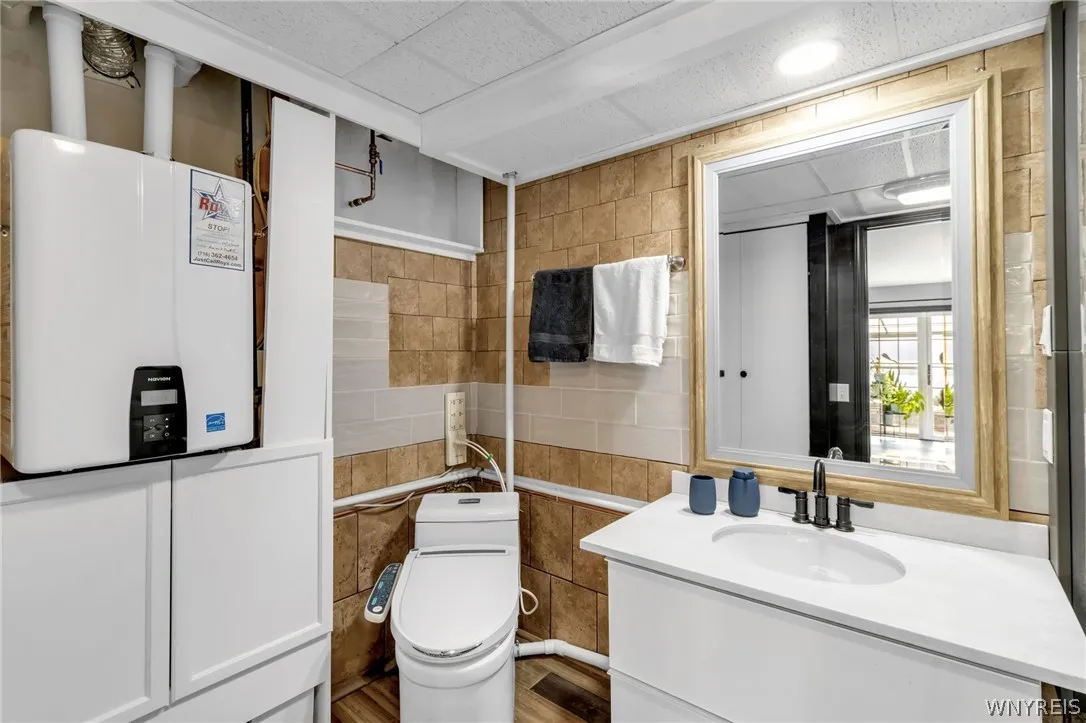 Lower level Half bath w/ tankless HWT