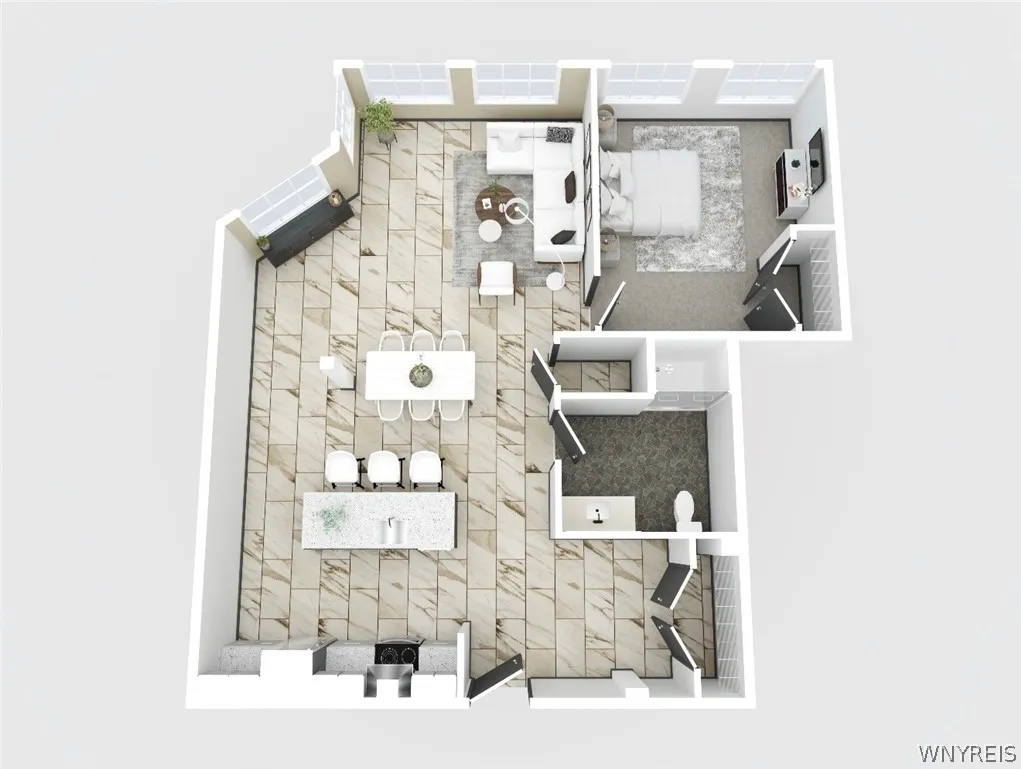 floor plan with furniture