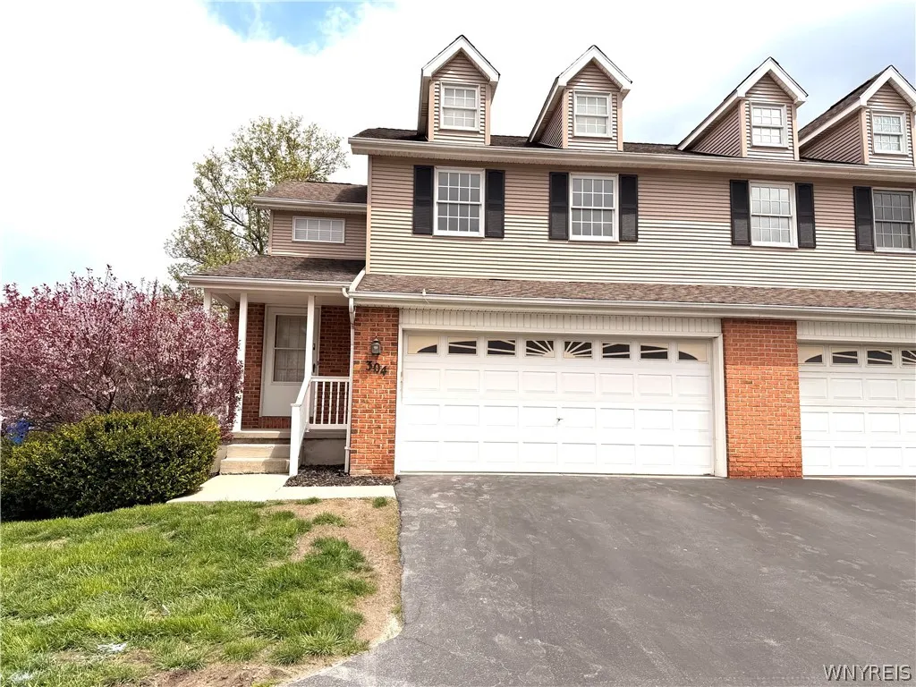 Front view - 2 car garage