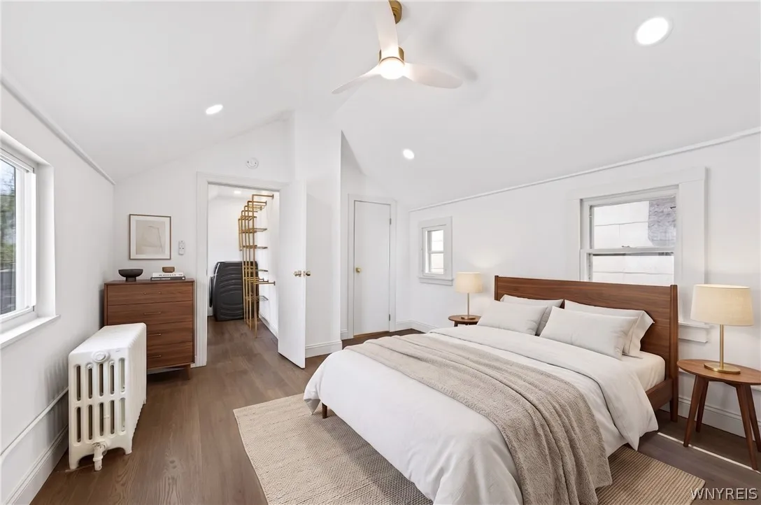 Virtually staged primary bedroom